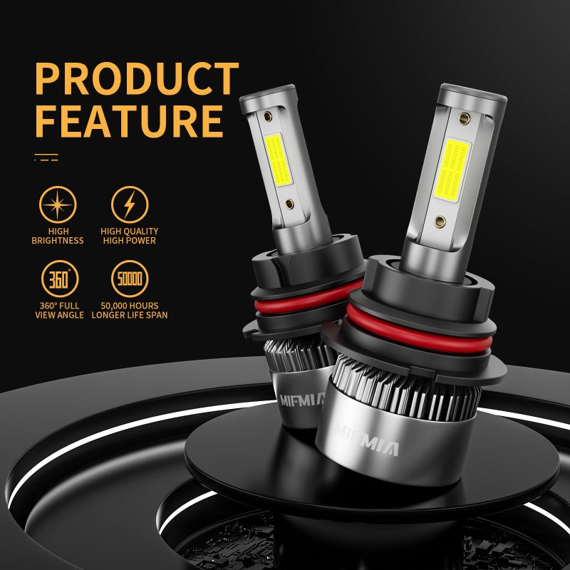 Mifmia ???????? 6500K White 800% Brightness 40000Lm  Non-Polarity Plug And Play With Fan  Ip68 Waterproof Off-Road Light Bulbs  Pack Of 2 - Image 2