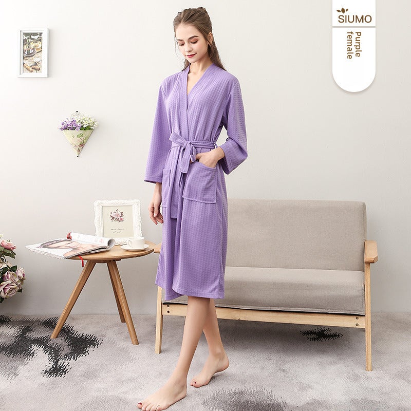 7/8 Sleeve Cotton Sleepwear 1601 light purple [female]] 