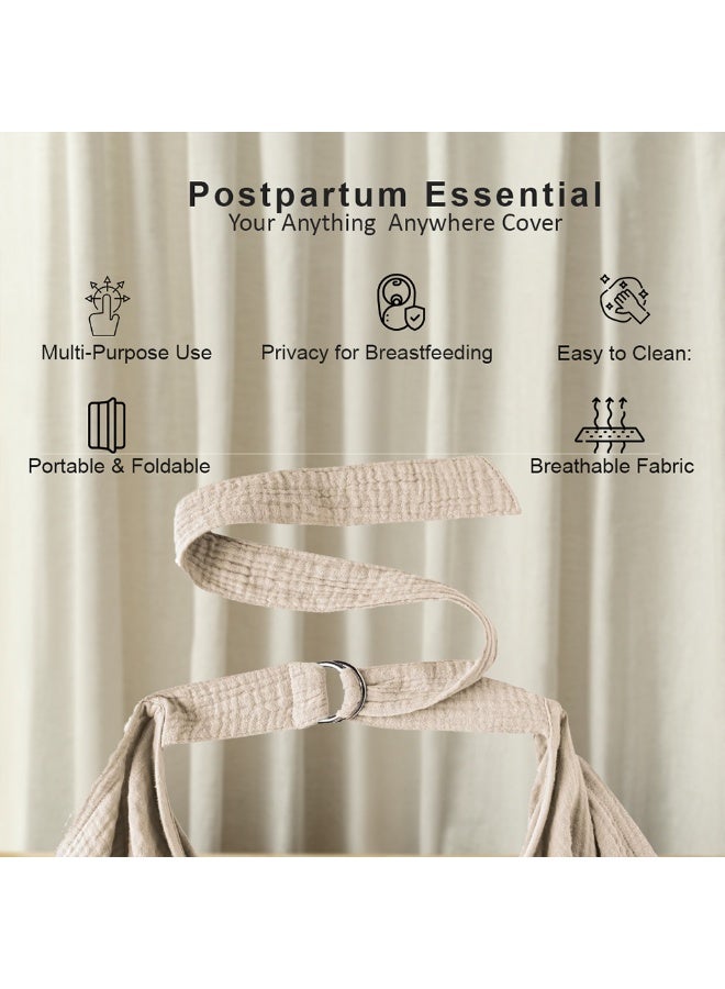 Cute 'n' Cuddle غطاء للرضاعة الطبيعية للأطفال - قطن ناعم وقابل للتنفس مع حزام رقبة قابل للتعديل، خصوصية للأمهات، شال رضاعة خفيف وأنيق للرضاعة في الأماكن العامة - مناسب للسفر (مقاس واحد) - Image 2