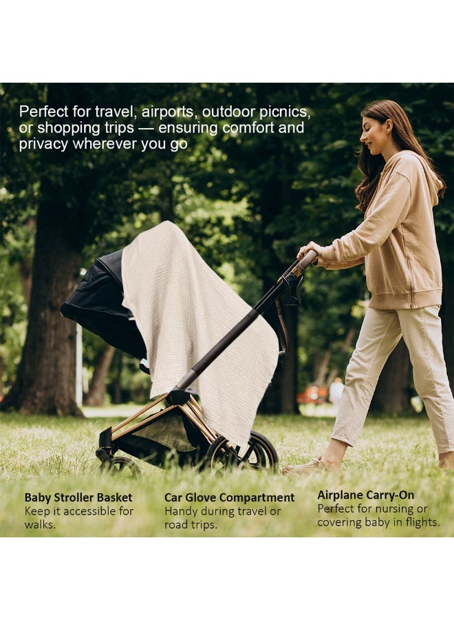 Cute 'n' Cuddle غطاء للرضاعة الطبيعية للأطفال - قطن ناعم وقابل للتنفس مع حزام رقبة قابل للتعديل، خصوصية للأمهات، شال رضاعة خفيف وأنيق للرضاعة في الأماكن العامة - مناسب للسفر (مقاس واحد) - Image 3