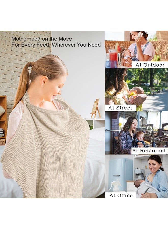 Cute 'n' Cuddle غطاء للرضاعة الطبيعية للأطفال - قطن ناعم وقابل للتنفس مع حزام رقبة قابل للتعديل، خصوصية للأمهات، شال رضاعة خفيف وأنيق للرضاعة في الأماكن العامة - مناسب للسفر (مقاس واحد) - Image 4