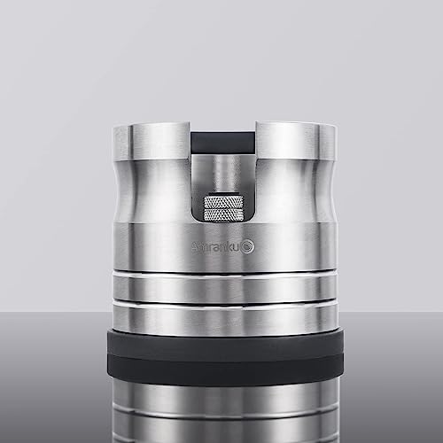 AMRANKUO Portafilter Holder - Espresso Tamping Station Crafted from Solid 304 Stainless Steel for Most 58mm Portafilters with Adjustable Height Screw | Stable and Efficient Puck Preparation - Image 1