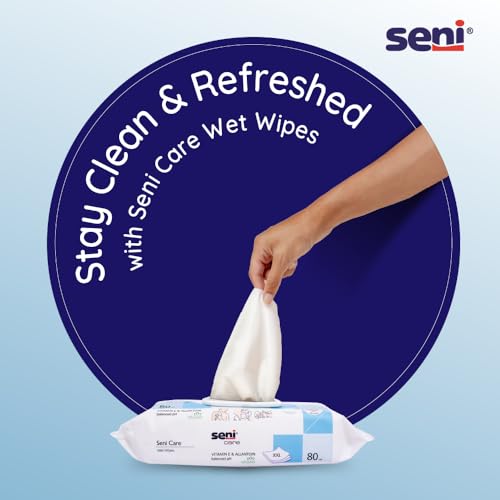 Seni Care Premium Wet Wipes for Adults | 80pcs | Derma tested | Vit E & Allantoin Nourishment | pH Balanced | Skin Friendly - Image 2