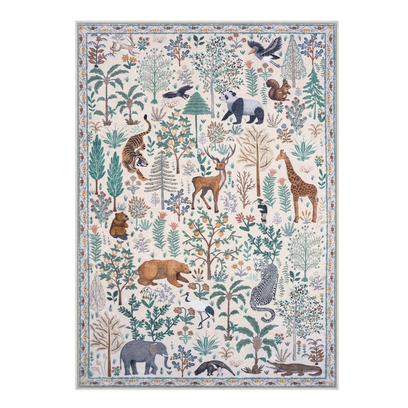 OJIA Jungle 8x10 Area Rugs for Living Room Bedroom Large Washable Rugs, Thin Modern Nursery Rug Non-Shedding Kids Playroom Rug Stain Resistant Large Carpet Neutral Rugs for Kids Room Dining - Image 2