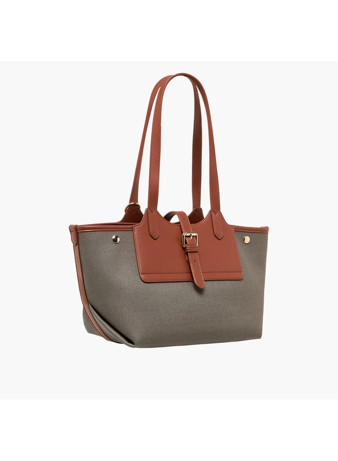 Celeste Women Textured Tote Bag with Pouch and Zip Closure