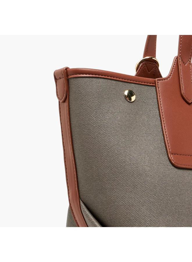 Celeste Women Textured Tote Bag with Pouch and Zip Closure
