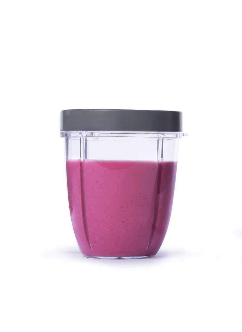 nutribullet NutriBullet 18 Ounce Short Cup with Standard Lip Ring, Clear/Gray (NBM-U0269)  - Image 2