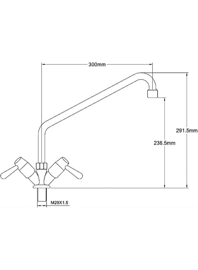 SOFIA REFRIGERATION Dual Handle Single Hole Deck Mounted Kitchen Sink Faucet - Image 2