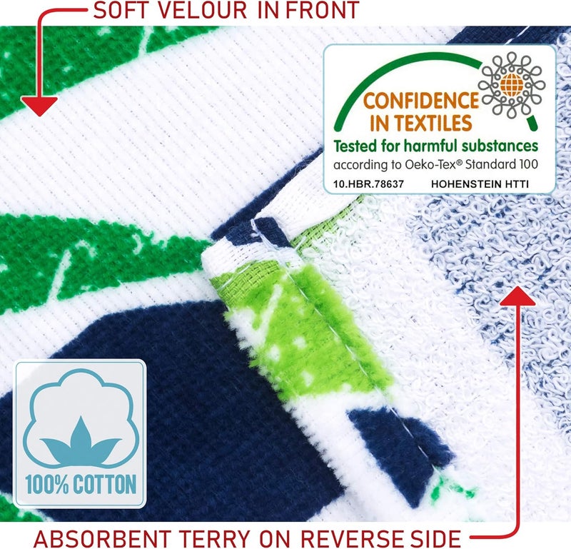 Softerry Pineapples Stripes Beach Towel 30 x 60 inches 100 Cotton Navy - Image 4