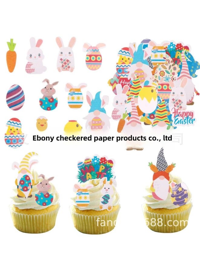 Valentine's Day Love Cupid Series Sticky Rice Paper Cake Decoration Easter Bunny Waper Print Cake Stickers-Specifications:Irish Festival 72 Tablets/box - Image 2