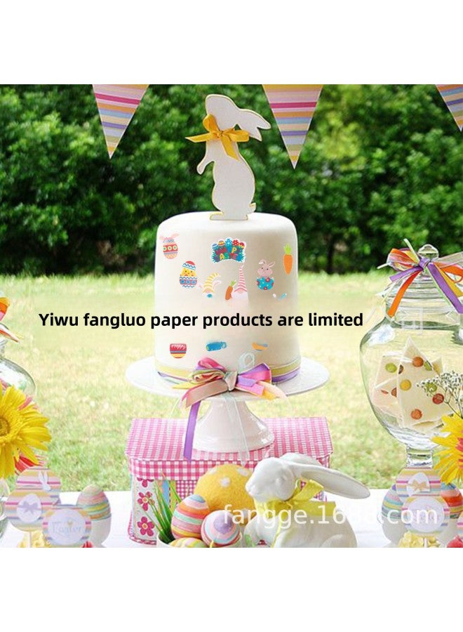 Valentine's Day Love Cupid Series Sticky Rice Paper Cake Decoration Easter Bunny Waper Print Cake Stickers-Specifications:Irish Festival 72 Tablets/box - Image 4