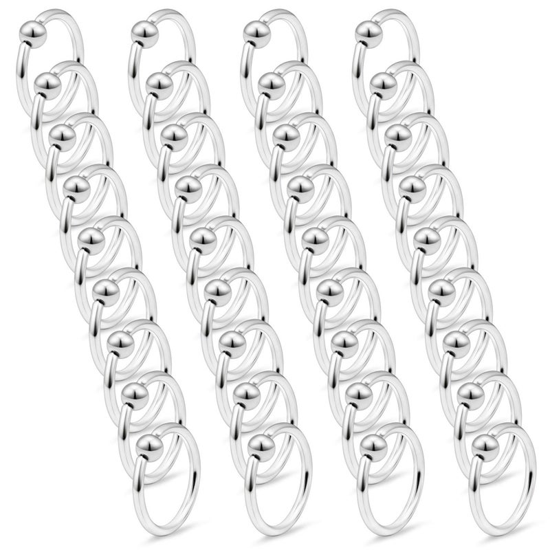 Ftovosyo 14G 36PCS Captive Bead Ring Stainless Steel Nose Nostril Septum Tragus Belly Helix Lip Eyebrow Earring Hoop Rings for Women 10mm - Image 2
