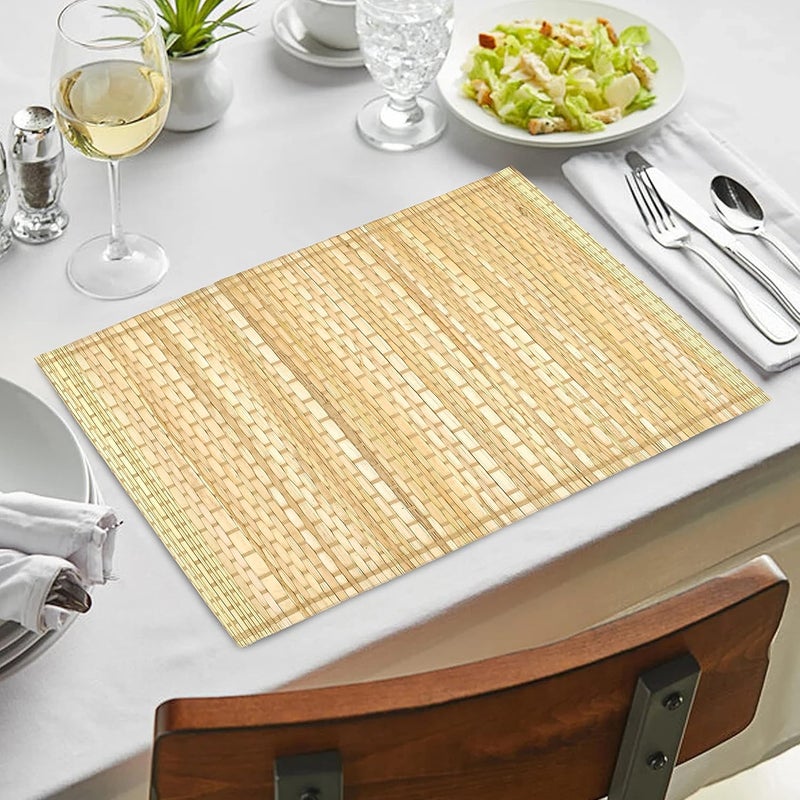 LFH Home Private Limited LFH Home Handmade Straw Decorative Placemat Pack of 6 Multicolor Table Mat for Dinner Table Kitchen Party Christmas Holiday New Year Family Gatherings Thanksgiving Dcor  12x18 Inch  Natural - Image 4