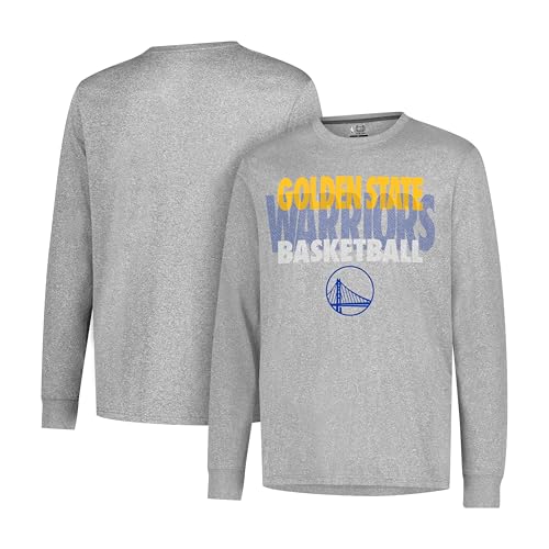 Ultra Game NBA Official Men’s Super Soft Supreme Long Sleeve T-Shirt - Unisex, Golden State Warriors, Heather Gray, Large - Image 1
