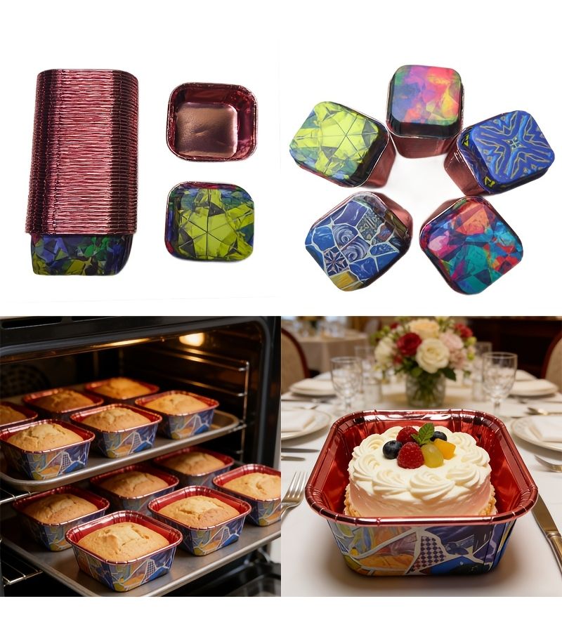 50 Multicolor Disposable Cupcake Cups Heat Resistant Baking Cupcake Liners for Party - Image 1