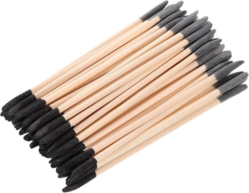 50pcs Double Ended Nail Sanding Sticks Wood Cuticle Pedicure Tools Gray Grit for Manicure Detailing and Nail Art Maintenance - Image 1