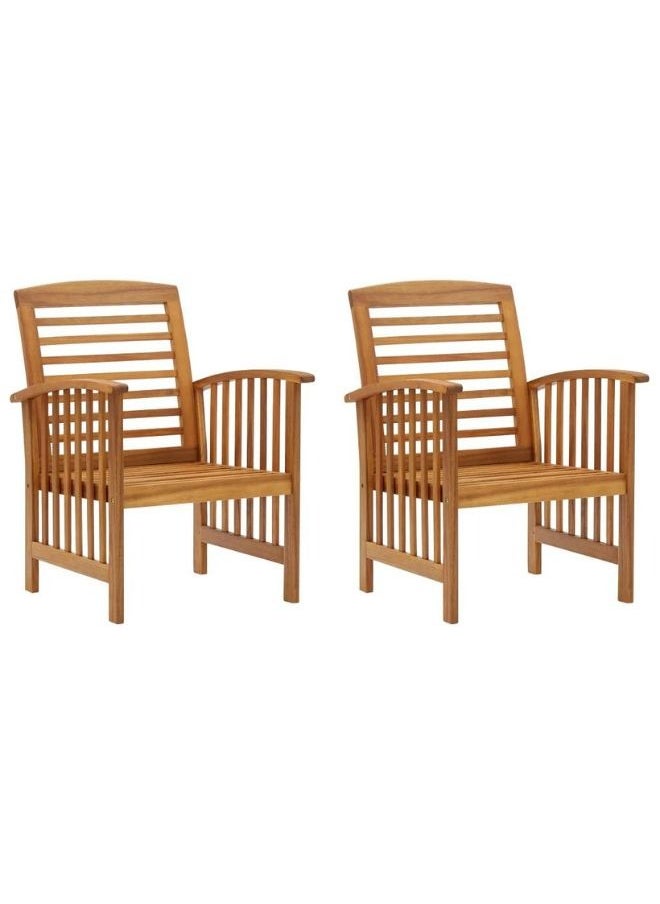 vidaxl vidaXL Garden Chairs 2 pcs Solid Acacia Wood  - Image 1
