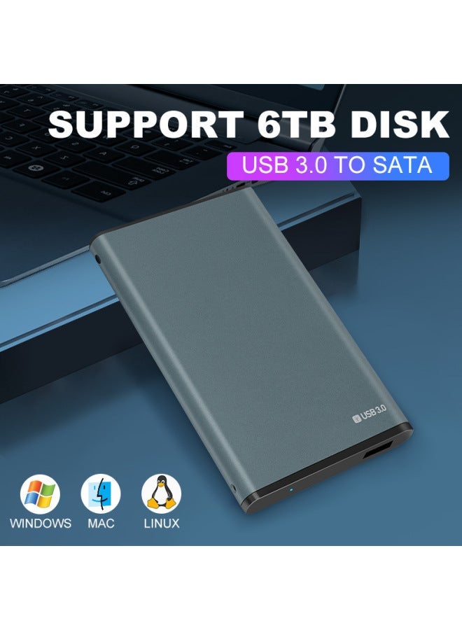 2.5 Inch Notebook Mobile Hard Disk Box USB3.0 SATA Serial External Aluminum Alloy Efficient Heat Dissipation-Color:Sand-blasted Silver - Image 2