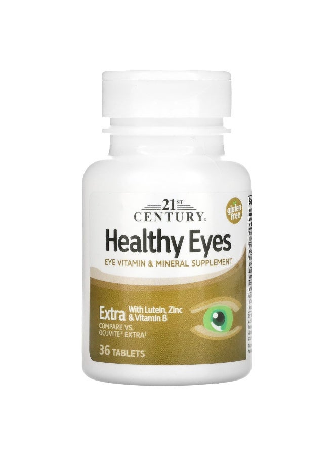 21st CENTURY 21st Century, Healthy Eyes, Extra With Lutein, Zinc & Vitamin B, 36 Tablets 