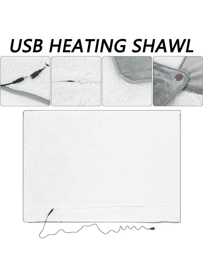 بطانية كهربائية USB ناعمة جدًا من الصوف، سريعة التسخين، للتدفئة في المنزل والمكتب والأماكن العامة، يمكن استخدامها كشال تدفئة للركبة - Image 4