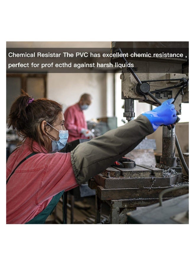 قفازات مطاطية طويلة جدًا 28 بوصة، قفازات مقاومة للمواد الكيميائية من PVC قابلة لإعادة الاستخدام، للتعامل مع المواد الكيميائية، البتروكيماويات وتكرير النفط، التصنيع الميكانيكي، التعدين، الزراعة، البستنة، البناء. - Image 3