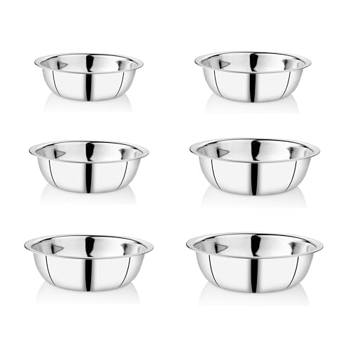 EMBASSY Stainless Steel Set of 6 Sonata Mixing Bowls for Kitchen | Capacity - 1000/1400/1800/2300/3000/3500 ml | Bowls for Baking, Mixing Atta, Storing and Serving | Ideal for Gifting - Image 1