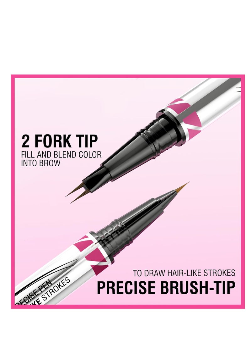 Generic Eyebrow Pen, Brow Pencil 2-in-1 Dual-Ended Microblading Eyebrow Pencil with Micro-Fork-Tip  Precise Brush-Tip Crease Natural Hair-Like Brows, Last All-Day (Black)  - Image 4