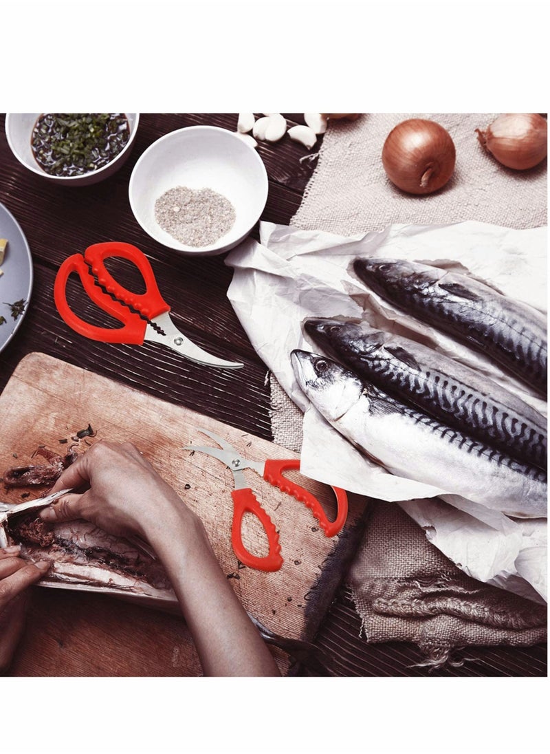 Excefore مقص الروبيان والمأكولات البحرية. أدوات تقشير الأسماك والسلطعون والكركند من الفولاذ المقاوم للصدأ متعددة الوظائف للمطبخ، 3 قطع  - Image 3