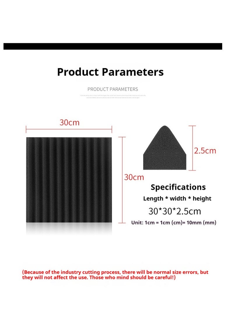 Generic 12-Piece Recording Studio Soundproof Wedge Foam  - Image 3