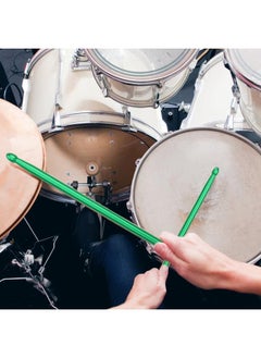 Thoraya 1 pair 5A Metal Drumsticks Aluminum Alloy Drum Stick for Jazz Drum and Drum Mute Pad (Green)  - Image 3