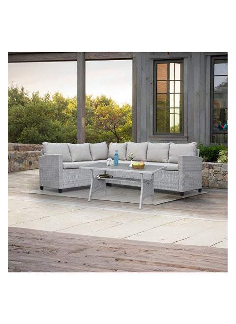 Royaloak Tivoli Wicker Outdoor Sofa Set | Fiber Rattan | Aluminium | Sofa Sets | Durable & Long-lasting | Classic Design | Best Sofa Set | Simple Sofa Set