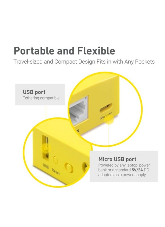 GL.iNet Glmt300Nv2(Mango) Portable Mini Travel Wireless Pocket Vpn Wifi Routeraccess Pointextenderwdsopenwrt2 X Ethernet Portsopenvpnwireguard Vpnusb 2.0128Mb Ram  - Image 4