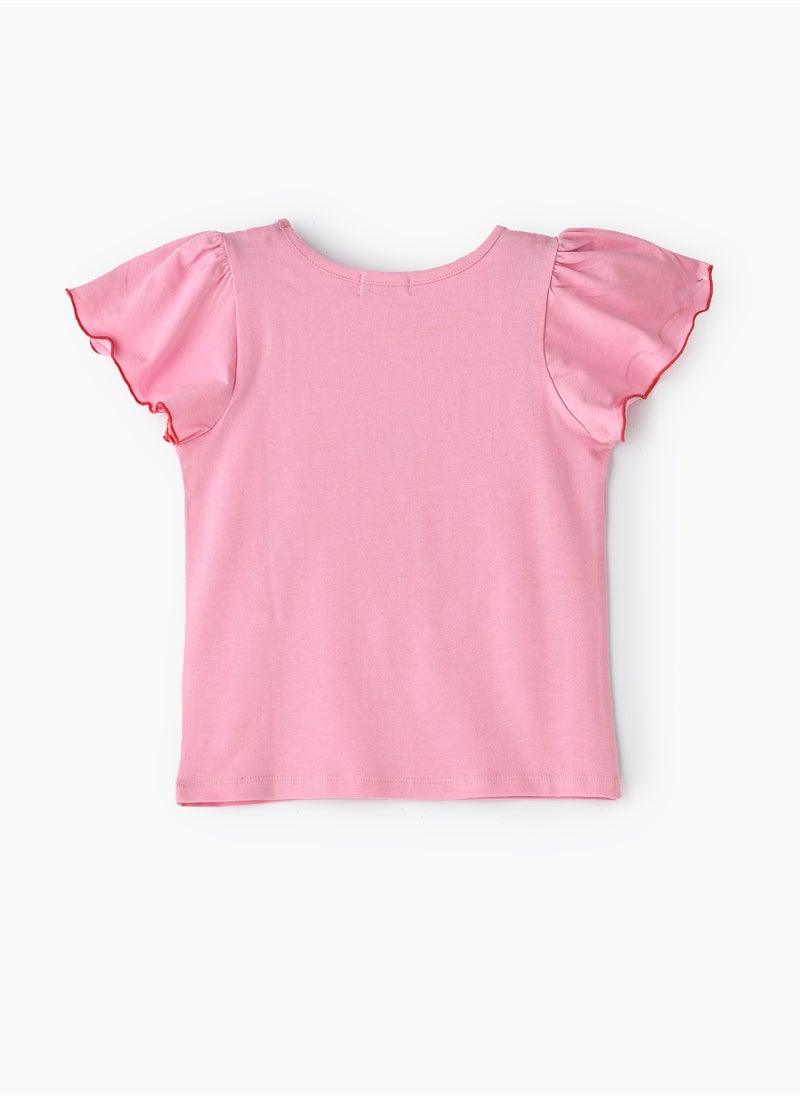 Jelliene Girls Pink Strawberry T-shirt  - Image 2