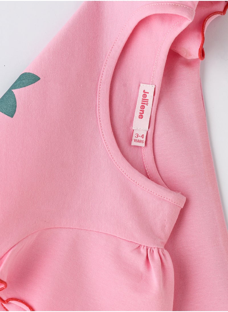 Jelliene Girls Pink Strawberry T-shirt  - Image 4
