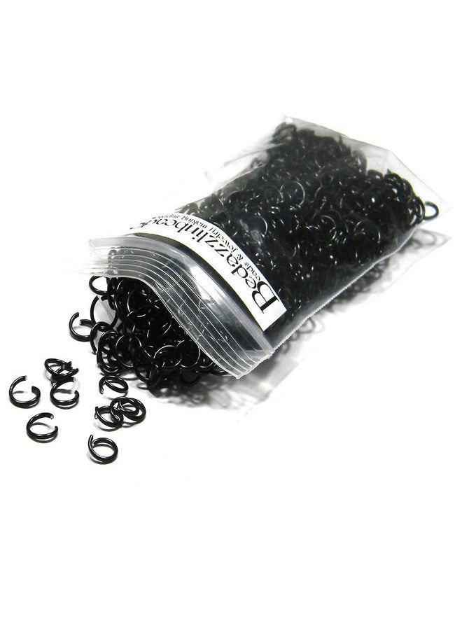 300 Aluminum 6mm 20 Gauge Bright Colored Open Round Jumprings Jump Ring Findings (Black)