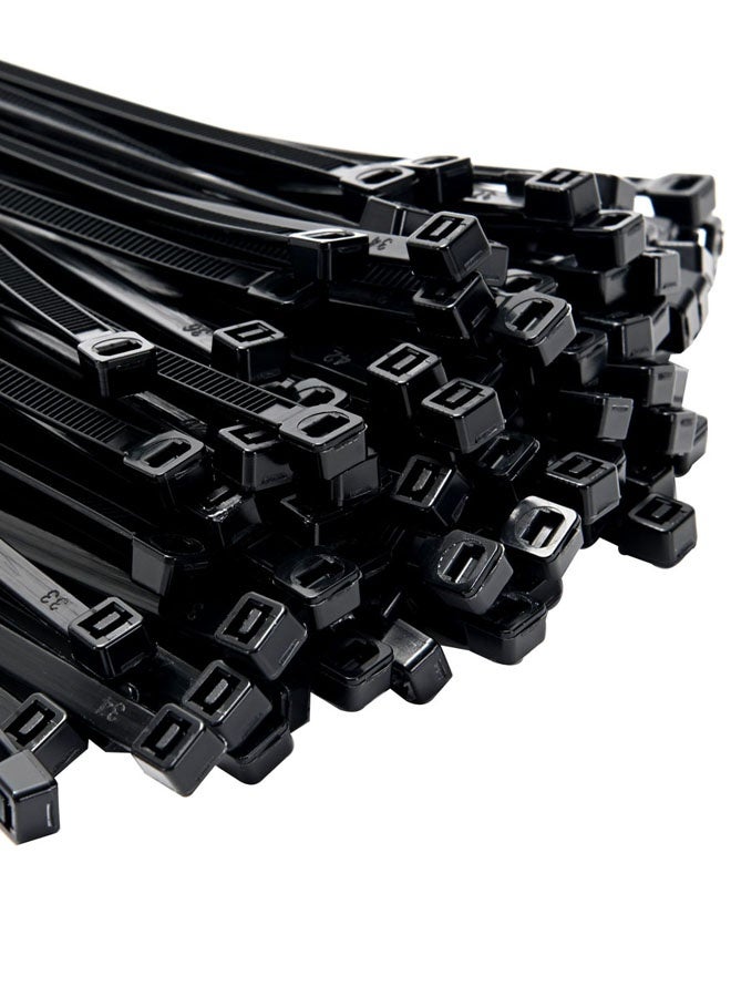 LAWAZIM 14 Inch Black Nylon Zip Ties - 100 Piece 5x350mm Multi-Purpose Self-Locking Cable Zip Ties, UV Resistant Flexible Wire Ties for Home, Office, Workshop, Cord Management, Indoor and Outdoor Use - Image 2