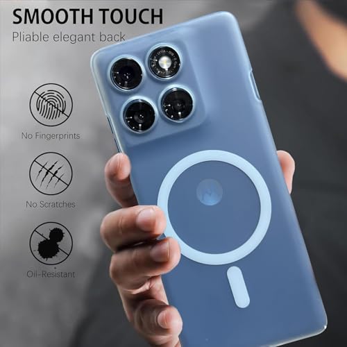 DIZORO® Matte Case for Motorola Edge 60 Pro Compatible with MagSafe, Camera Lens Full Protection, Shockproof Translucent Frosted TPU Soft Phone Cover, Anti-Fingerprint (Sierra) - Image 2