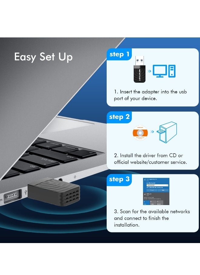 Generic - 1300Mbps Wireless USB3.0 WiFi Adapter 802.11ac Dual Band 5GHz and 2.4GHz USB Wifi Dongle for PC Desktop Laptop High Transmission Speed Driver Free MU-MIMO for Windows 11 10 7 8 8.1 XP Mac OS - Image 1