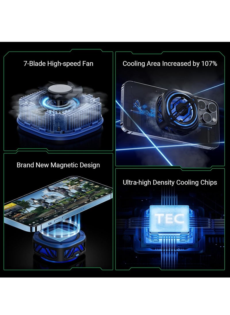بلاك شارك - Black Shark Shark MagCooler 3Pro BR33 تبريد حتى 35 درجة مئوية، مراوح عالية السرعة، تصميم مغناطيسي، تحكم بالتطبيق لتخصيص إعدادات التبريد وتأثيرات RGB LED - أبيض - Image 1