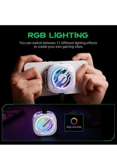 BLACK SHARK Independent Super Magnetic Design MagCooler 3Pro Cooling Up to 35°C,High Speed Fan,App Control Customize Cooling Settings and RGB LED Effects BR33- White  - Image 2