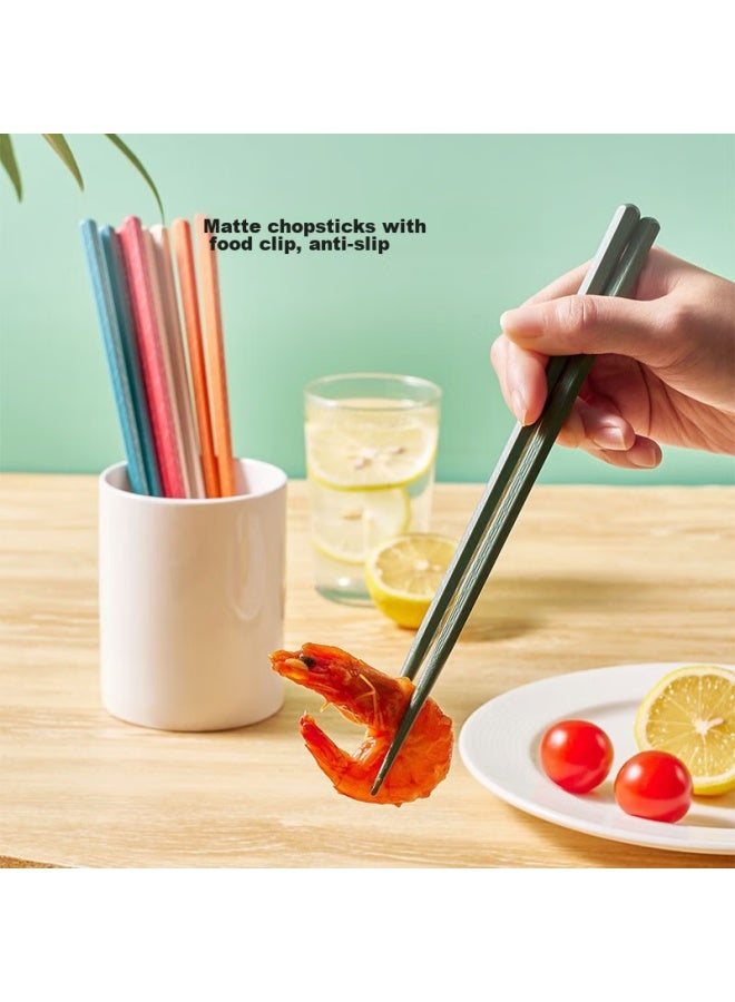 JD.com Jd Jingzao Alloy Chopsticks, Non-slip, Antibacterial, -style Pointed Chopsticks Set For Home Use, 6 Pairs - Image 4