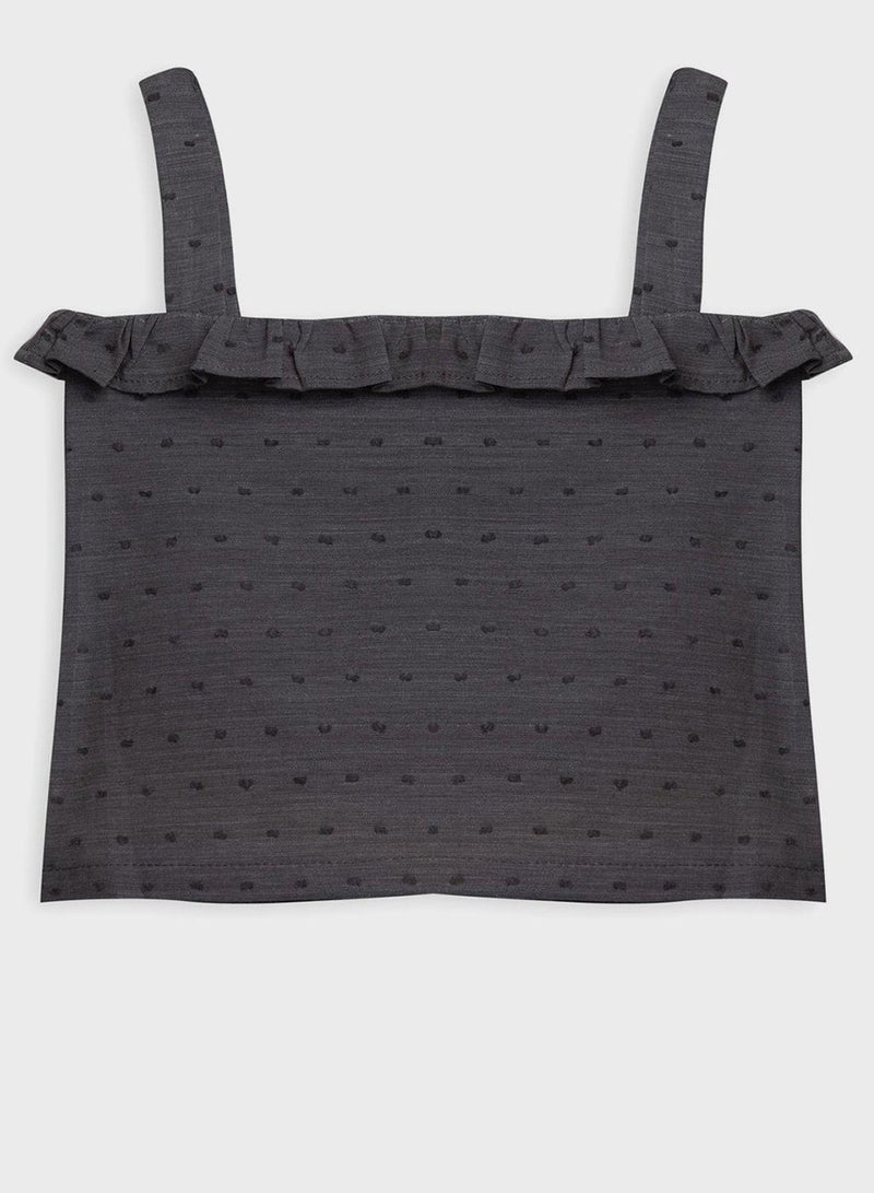 جولز & جولييت باريس بلوزة بياقة مربعة مكشكشة - Image 1