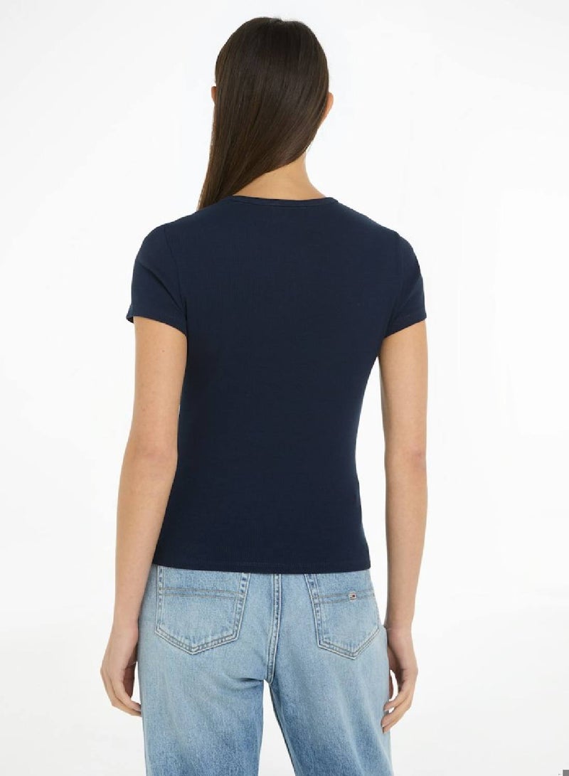 TOMMY JEANS Essential Slim Rib-Knit T-Shirt - Image 2