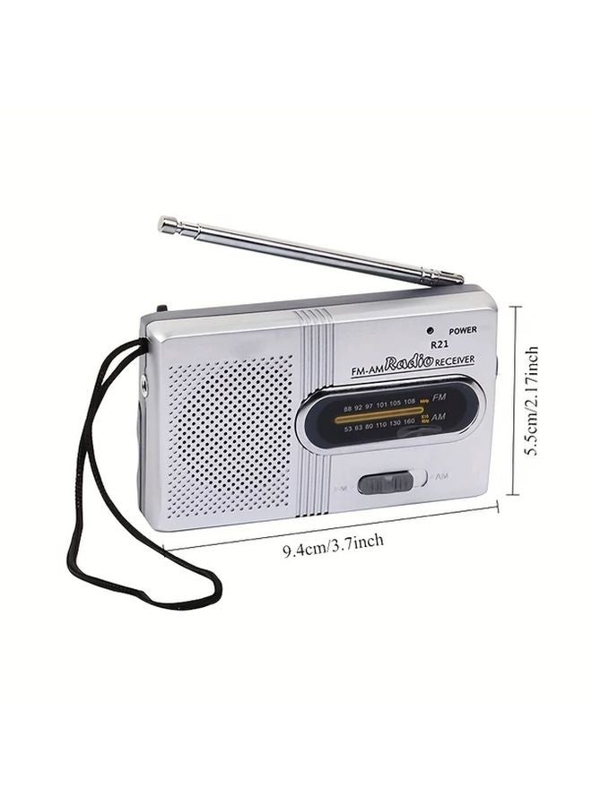 WEKEFON 1pc Mini Portable AM FM Radio VFD Display Analog Tuning Emergency Radio - Image 3