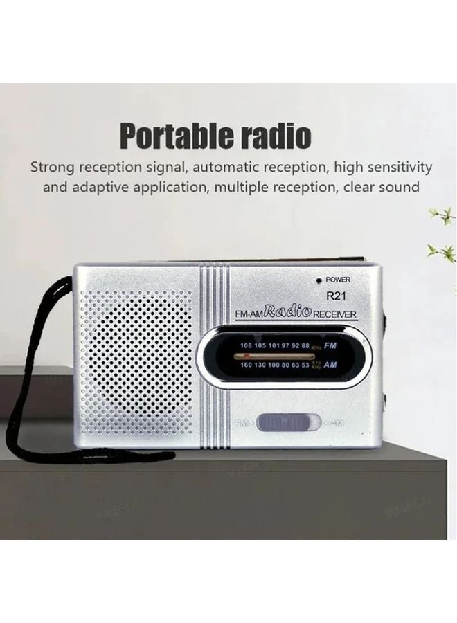 WEKEFON 1pc Mini Portable AM FM Radio VFD Display Analog Tuning Emergency Radio - Image 4