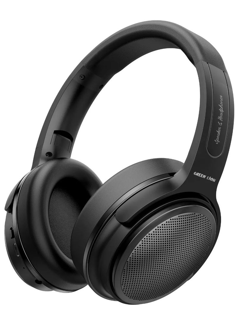 GREEN LION SOUNDFLEX 2-in-1 Headphones and Speaker / Wireless on Ear Headphones / Headphone Playtime: 30-40 Hrs / Speaker Playtime: 10 Hrs / Pure Bass / Foldable Design - Black - Image 1