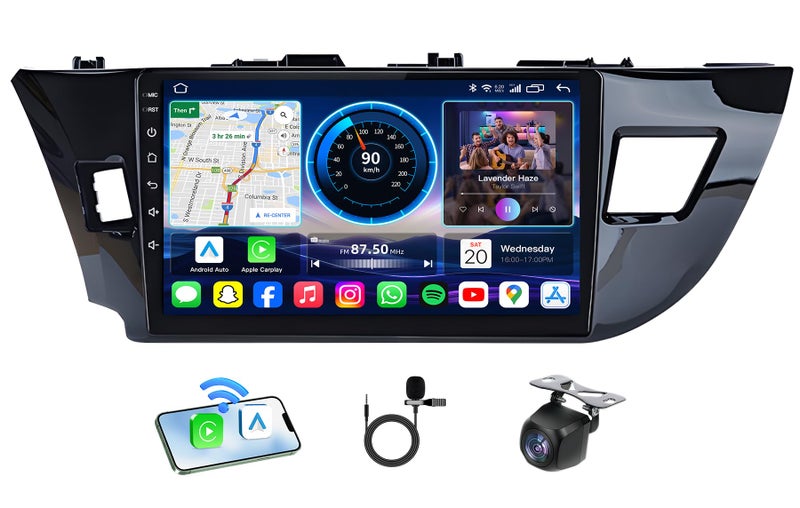 Fortdows 4Core + 64GB ROM Car Radio for Toyota Corolla 2014-2016: 5G WiFi Upgrade 10.2" 1280x800 HD Touchscreen Replacement with Backup Camera Wireless Carplay Android Auto Mirror Link GPS Bluetooth FM - Image 1