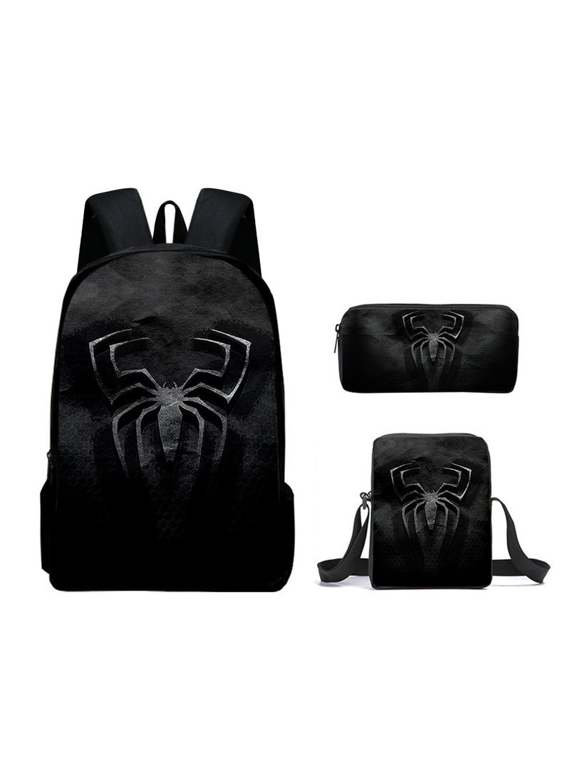 Spider Man backpack three piece set, student cartoon backpack, boys backpack, Superman Spider Man Batman - Image 1