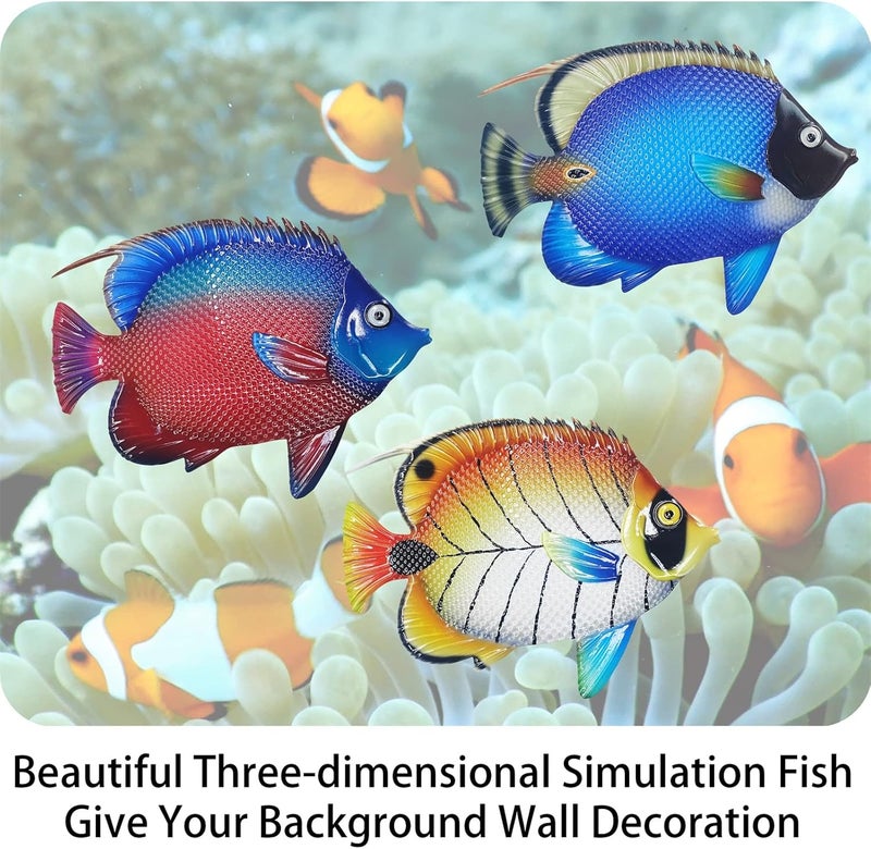John's Studio Store Metal Fish Sea Wall Decor Outdoor Garden Hanging Art Sculptures Home Ocean Theme Decorations for Kitchen Bathroom and Pool - 3 PCS - Image 4