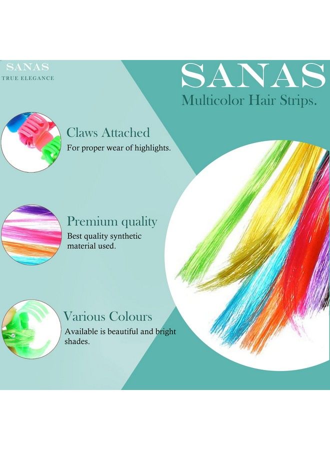 Sanas شعر مزيف 6 قطع إكسسوارات شعر ملونة للأطفال شعر صناعي للنساء والفتيات إكسسوارات شعر متعددة الألوان للنساء مشابك شعر للأطفال إكسسوارات شعر جانبية للنساء 6 قطع - Image 4